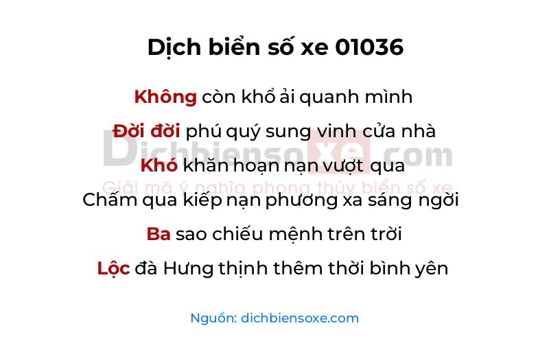 Dịch thơ biển số 01036