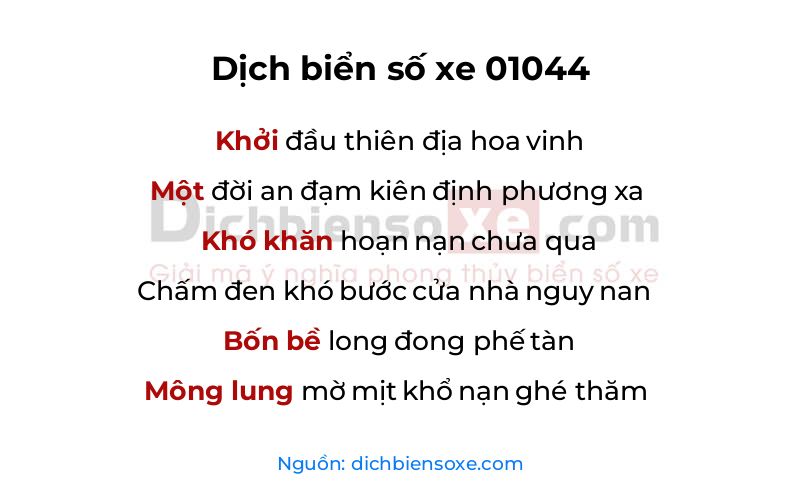 Dịch thơ biển số 01044