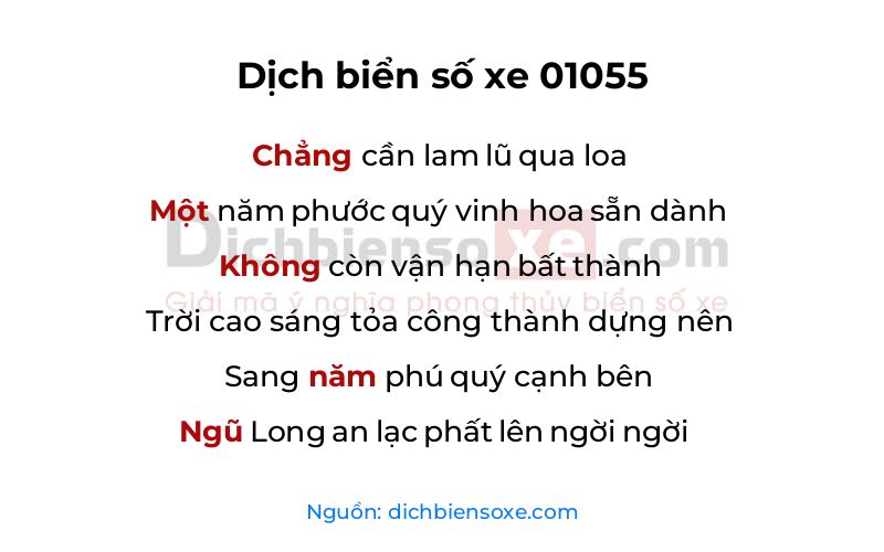 Dịch thơ biển số 01055