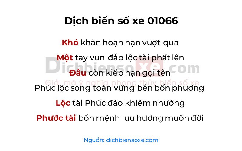 Dịch thơ biển số 01066