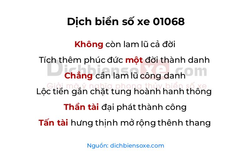 Dịch thơ biển số 01068