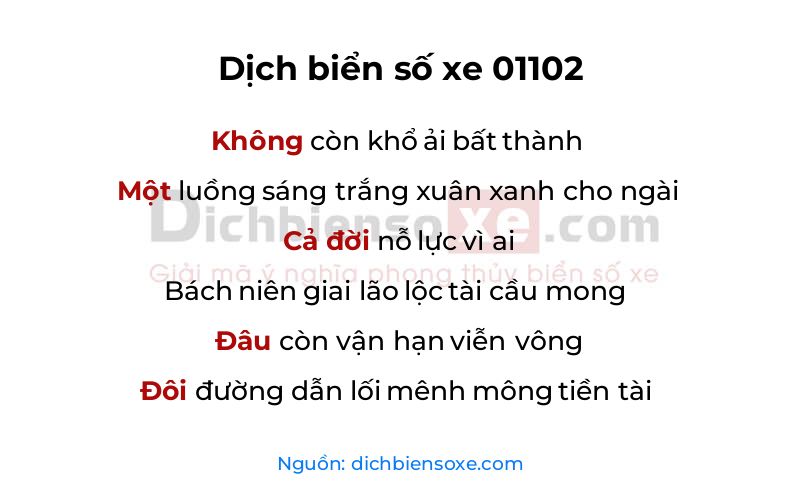 Dịch thơ biển số 01102
