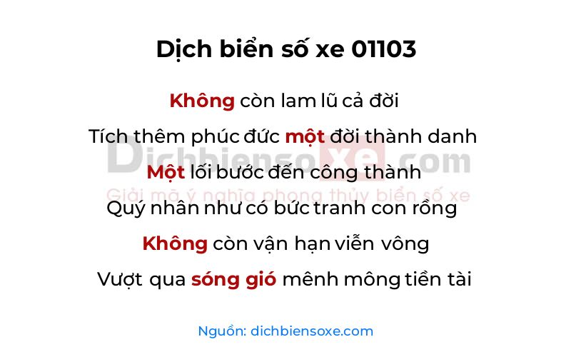 Dịch thơ biển số 01103