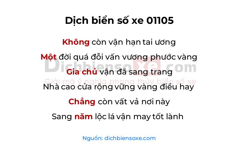 Dịch thơ biển số 01105