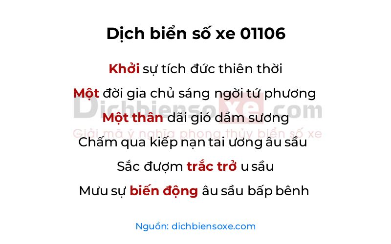 Dịch thơ biển số 01106