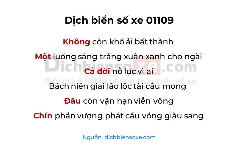 Dịch thơ biển số 01109