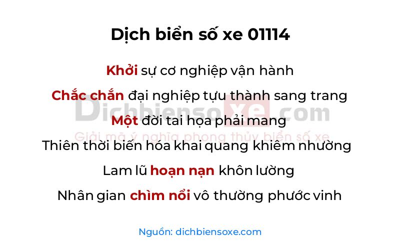 Dịch thơ biển số 01114