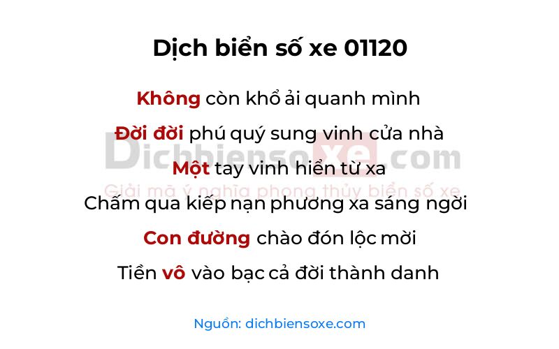 Dịch thơ biển số 01120