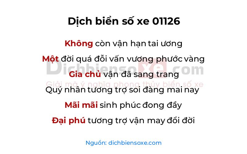 Dịch thơ biển số 01126