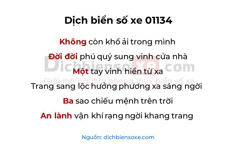 Dịch thơ biển số 01134