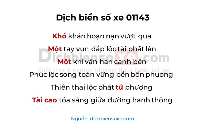 Dịch thơ biển số 01143