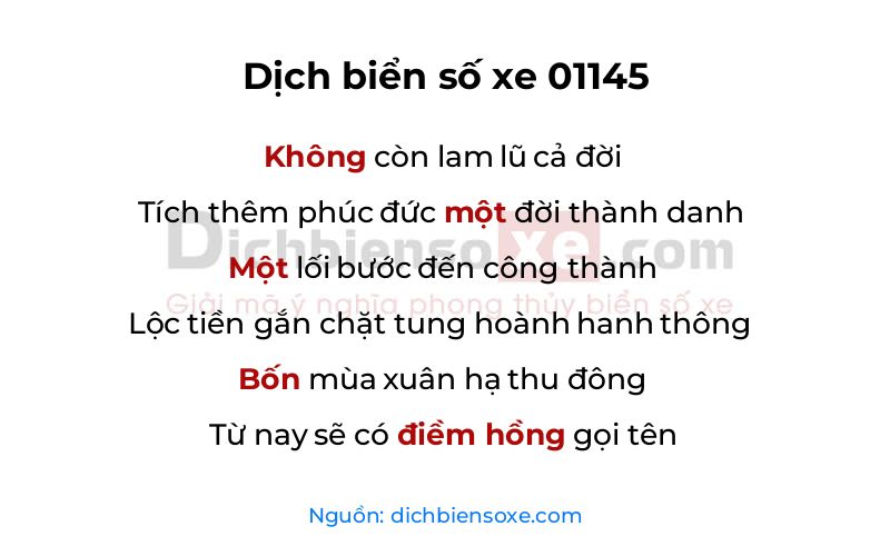 Dịch thơ biển số 01145