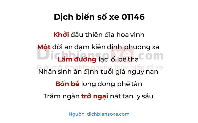 Dịch thơ biển số 01146