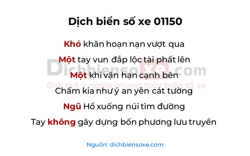 Dịch thơ biển số 01150