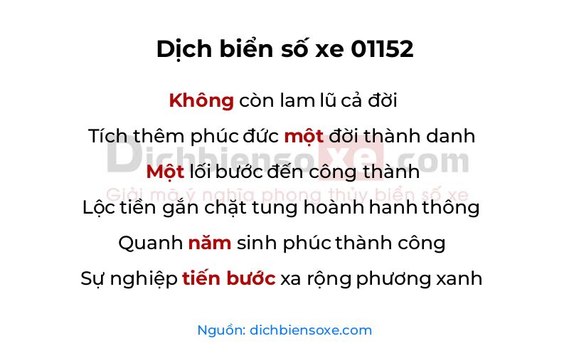 Dịch thơ biển số 01152