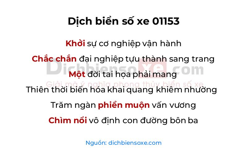 Dịch thơ biển số 01153