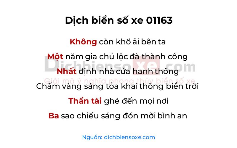 Dịch thơ biển số 01163