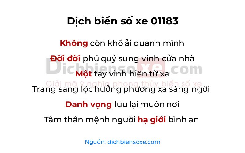 Dịch thơ biển số 01183