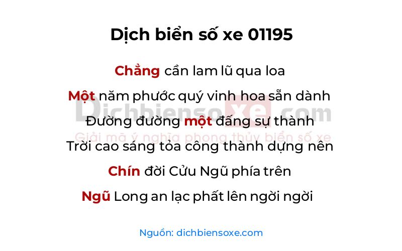 Dịch thơ biển số 01195