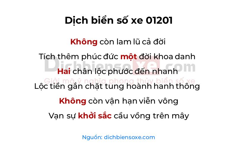 Dịch thơ biển số 01201