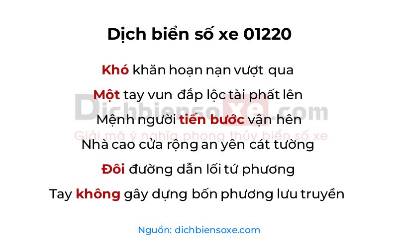 Dịch thơ biển số 01220