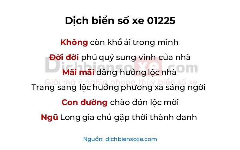 Dịch thơ biển số 01225