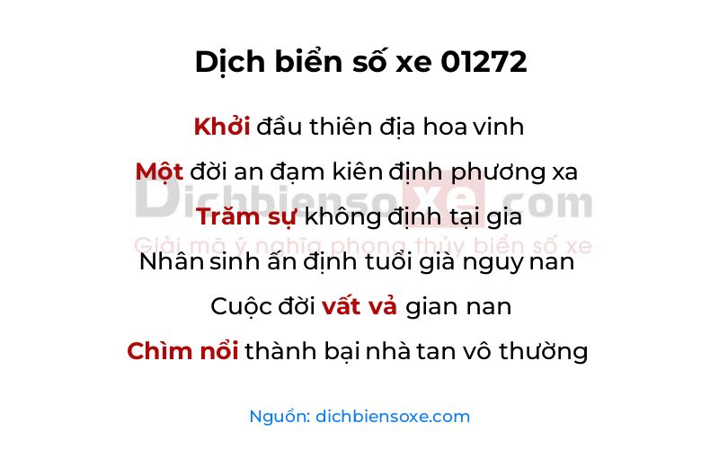 Dịch thơ biển số 01272