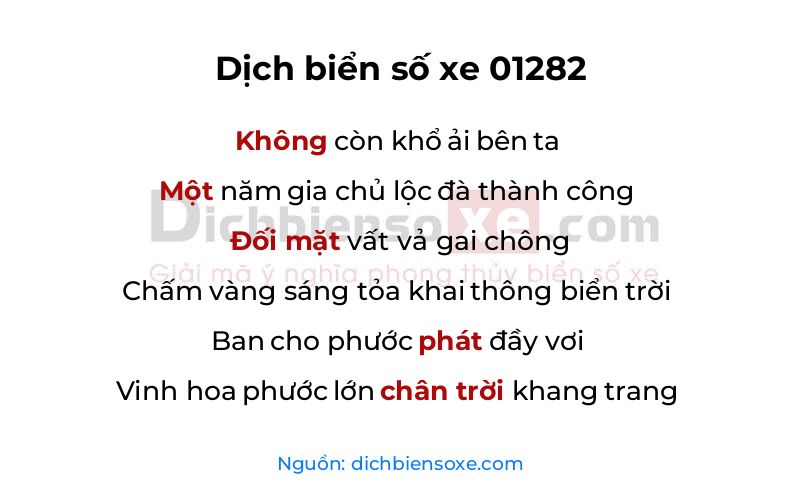 Dịch thơ biển số 01282