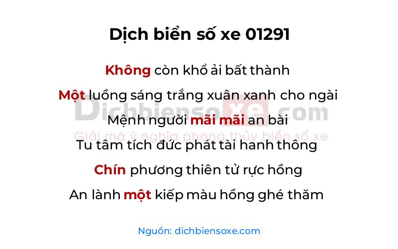 Dịch thơ biển số 01291