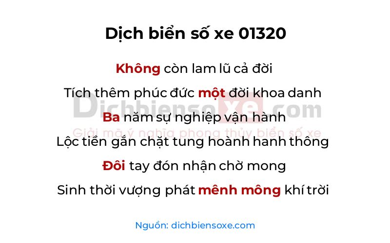 Dịch thơ biển số 01320