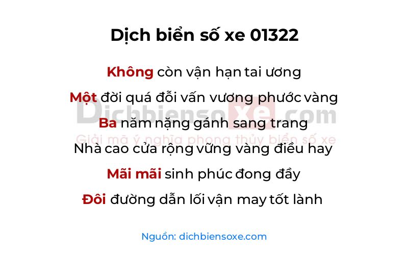 Dịch thơ biển số 01322