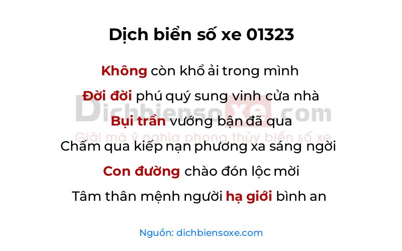 Dịch thơ biển số 01323