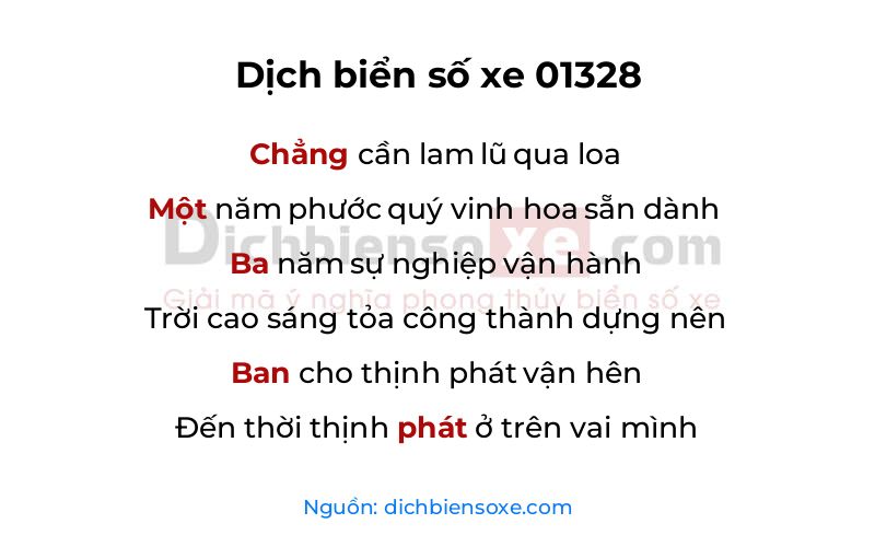 Dịch thơ biển số 01328