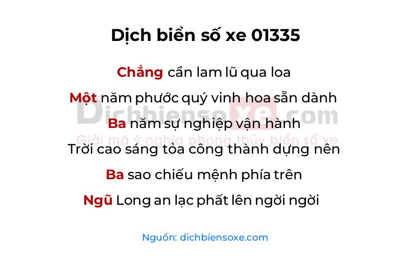 Dịch thơ biển số 01335