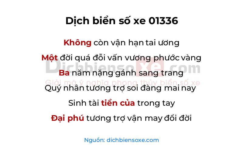 Dịch thơ biển số 01336