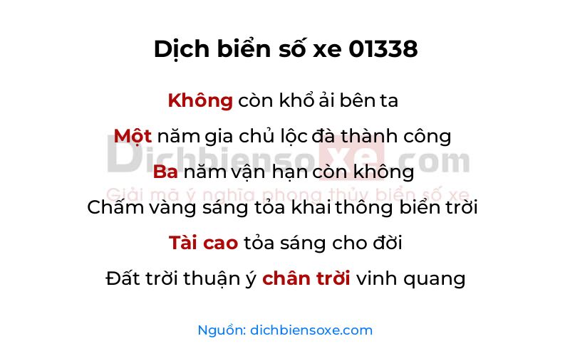 Dịch thơ biển số 01338