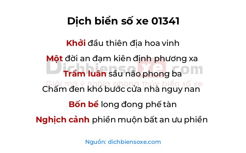 Dịch thơ biển số 01341