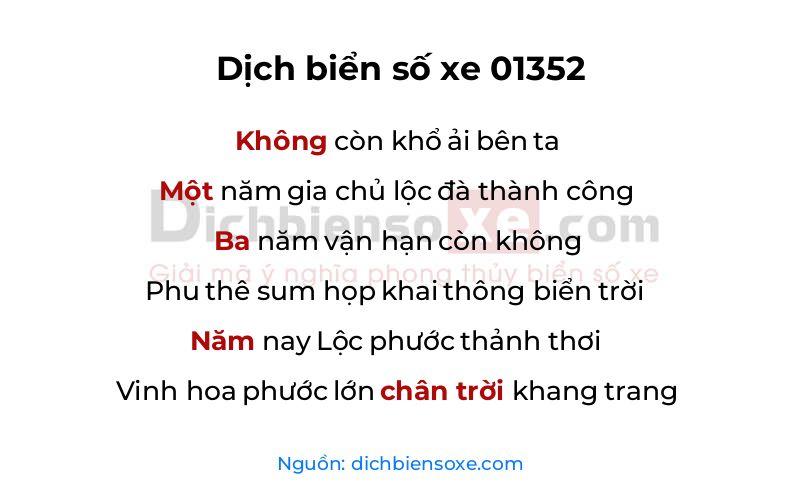 Dịch thơ biển số 01352