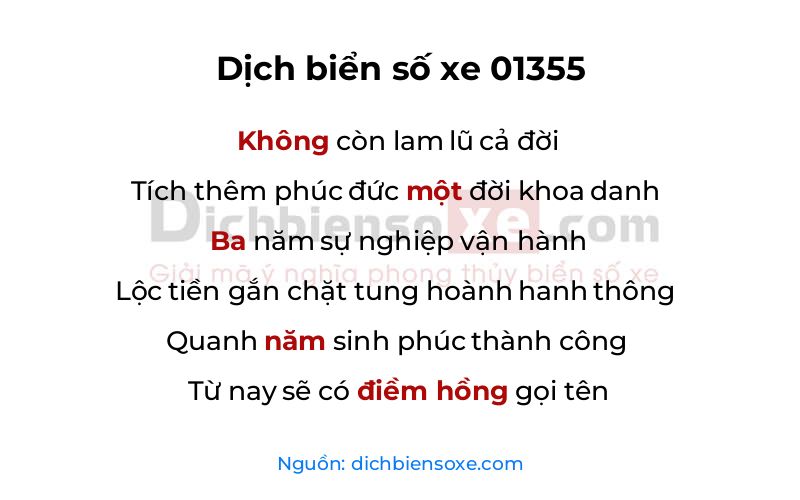 Dịch thơ biển số 01355