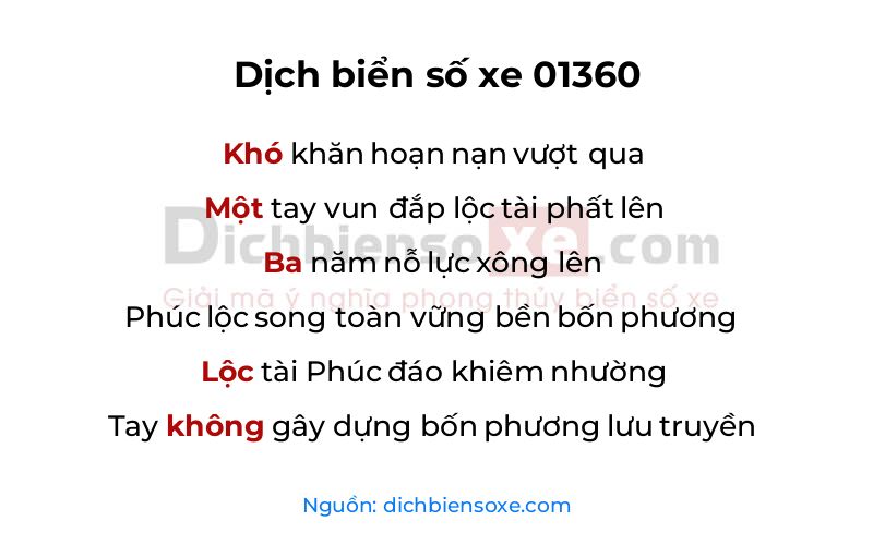 Dịch thơ biển số 01360