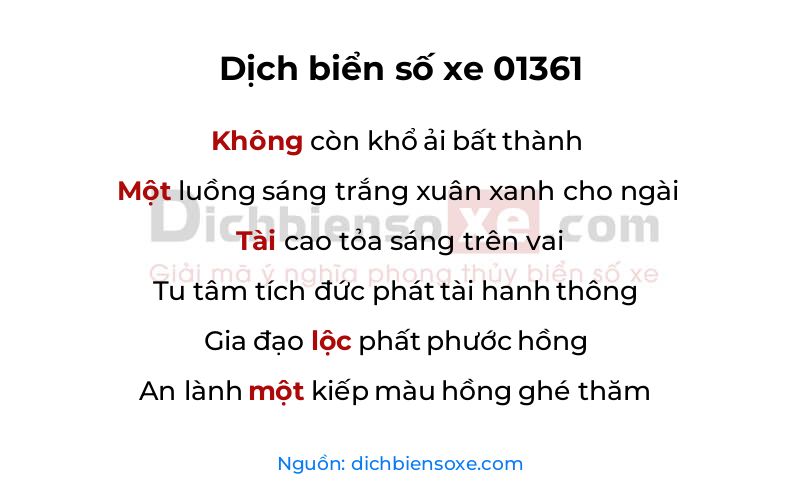 Dịch thơ biển số 01361