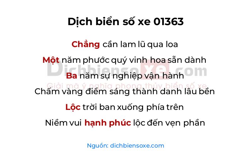 Dịch thơ biển số 01363