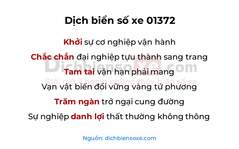 Dịch thơ biển số 01372