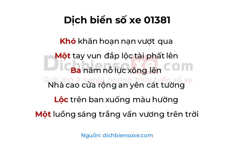 Dịch thơ biển số 01381