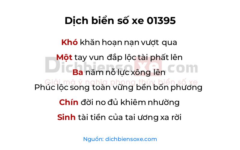 Dịch thơ biển số 01395