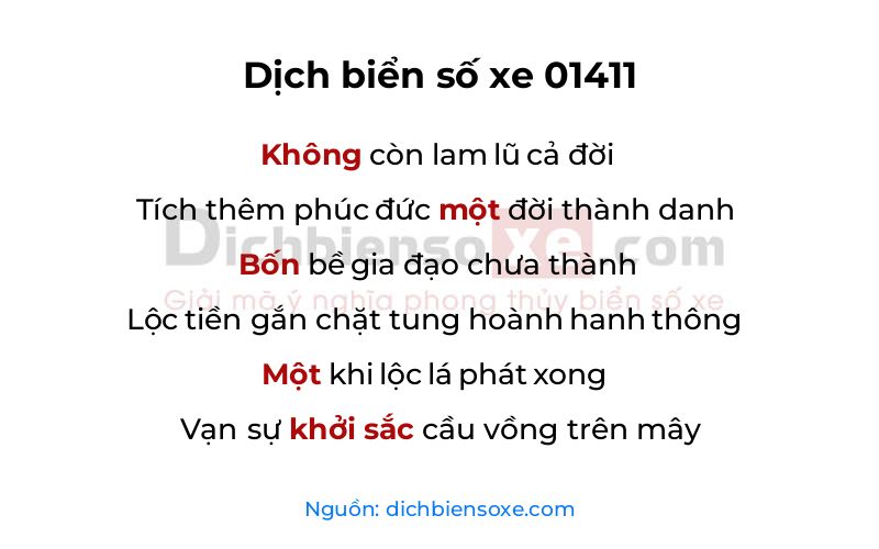 Dịch thơ biển số 01411