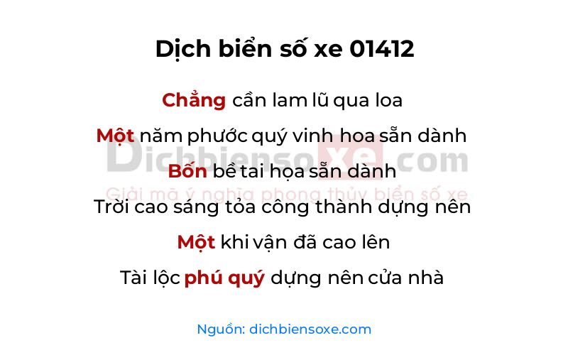 Dịch thơ biển số 01412