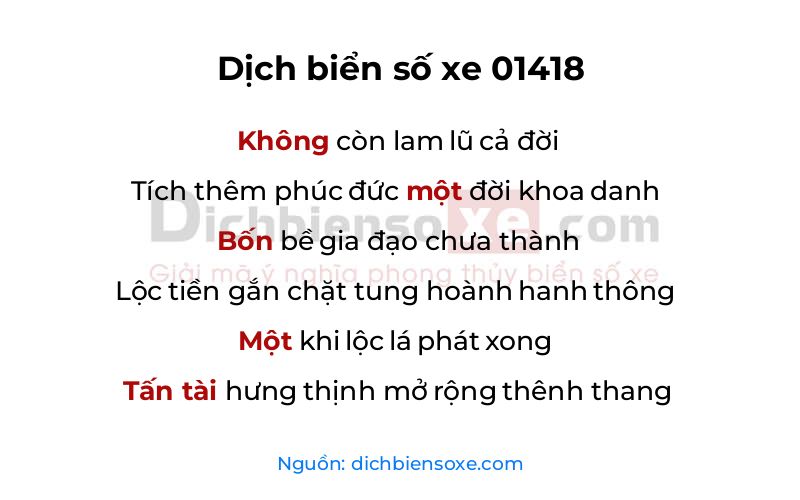 Dịch thơ biển số 01418