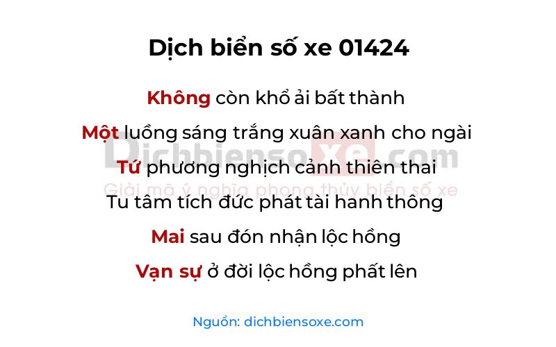 Dịch thơ biển số 01424