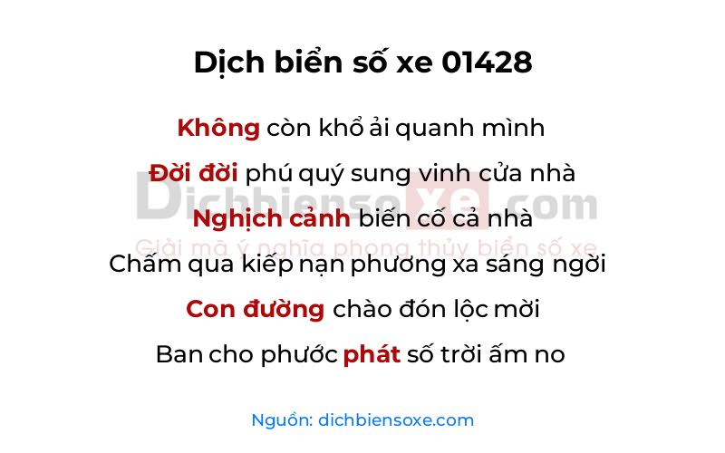 Dịch thơ biển số 01428